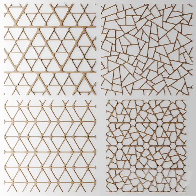 Set. The grille panel. Lattice. panel. pattern. art. abstraction. decorative. interior. wall decor 3DModel
