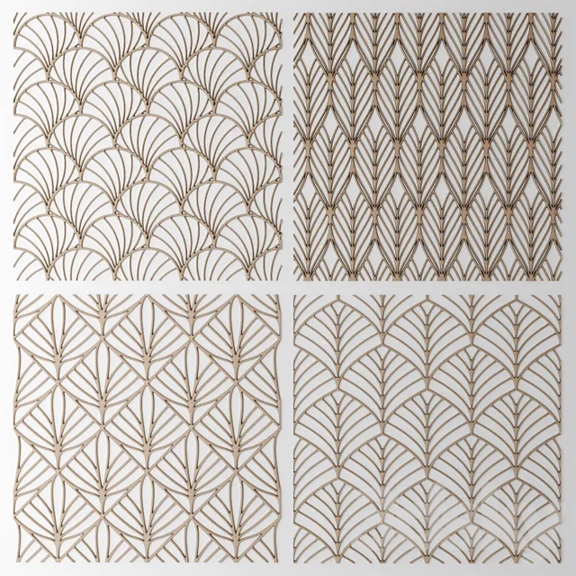 Set. The grille panel. Lattice. panel. pattern. art. abstraction. decorative. interior. wall decor 3DModel