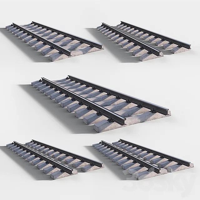 Set tramways 04 3D Model