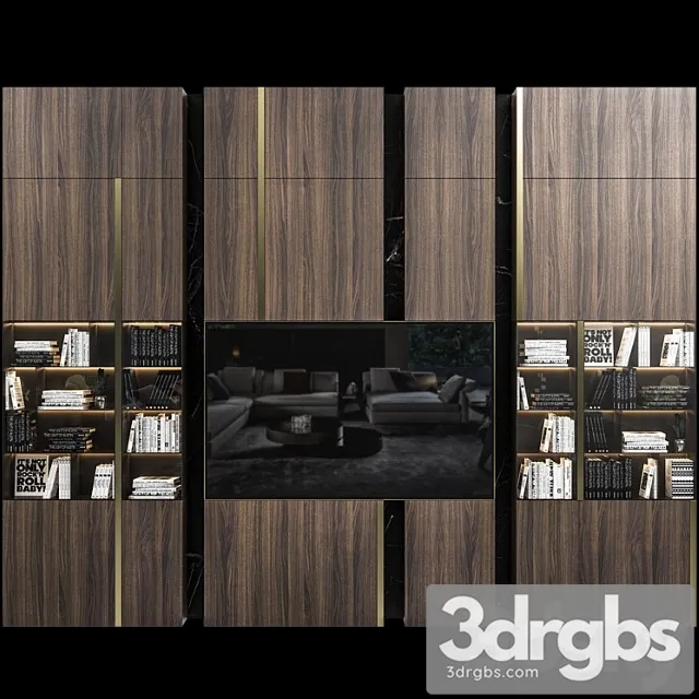 Set TV Wall 08 3D Model Free