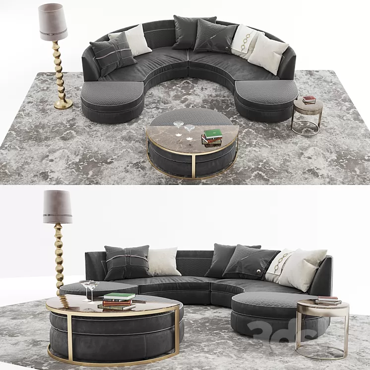 Set Vittoria Frigerio Sofa Borromeo 3D Model