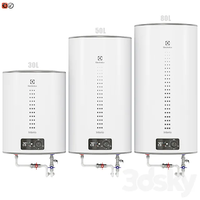 Set Water heater Electrolux EWH Interio 3D Model