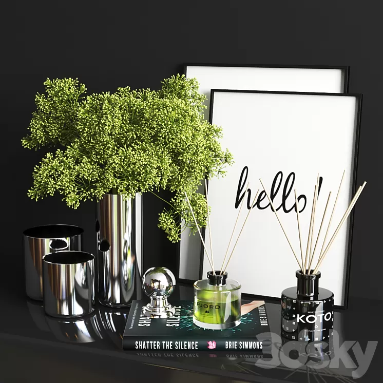 set1214 -green and steel 3D Model