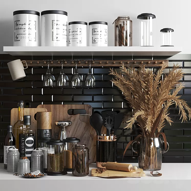 set1218 -kitchen brown 3D Model