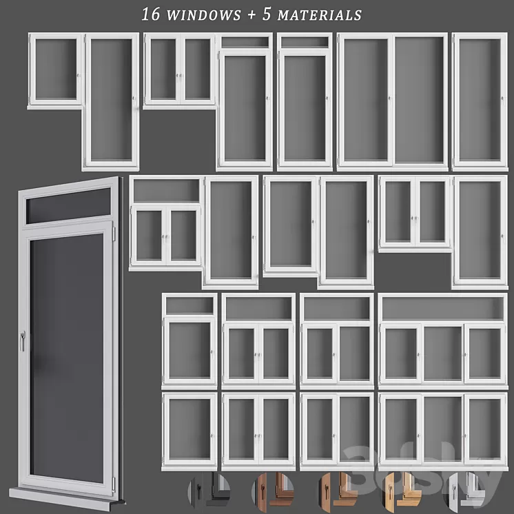 set__plastic_windows 3D Model Free