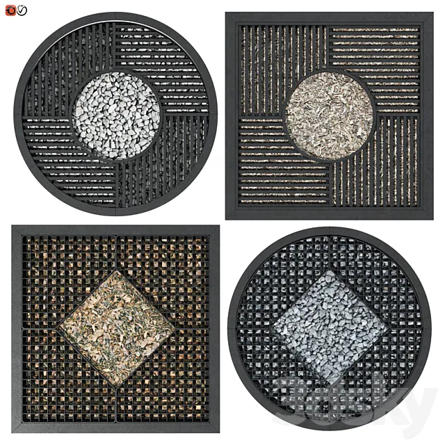 Set_barrel grids for wood_03 3D Model