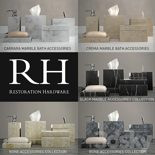 Sets for bathrooms Restoration Hardware 3D Model