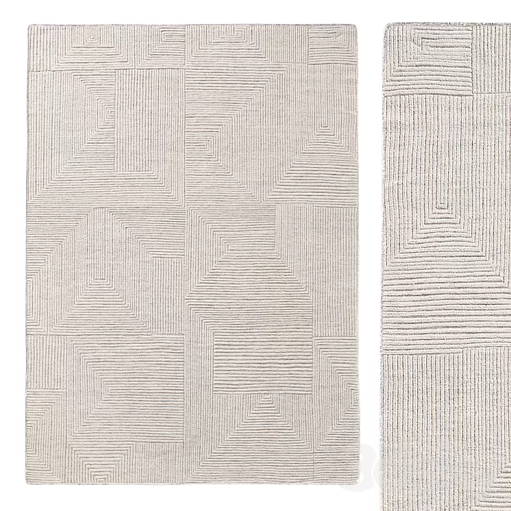 SETTAT HAND-KNOTTED WOOL RUG 3D Model Free