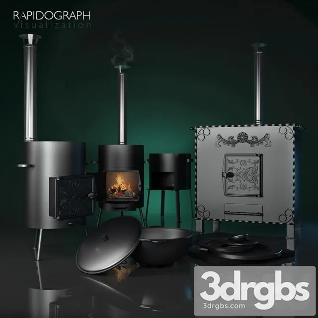 Several Furnaces 3D Model Free