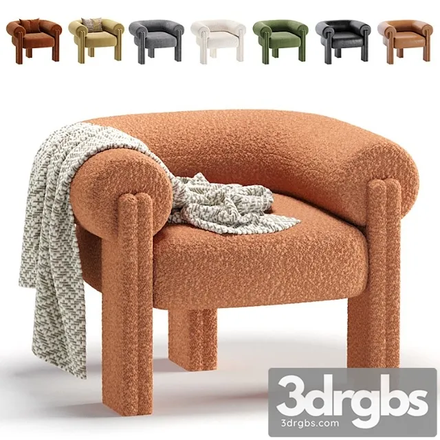 Sevigne Armchair Metaphores Studio Parisien Velvet and Leather 3D Model Free