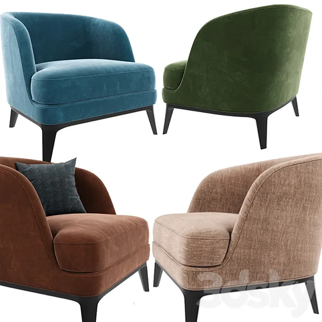 Seychelles Wood Trim Chair 3D Model