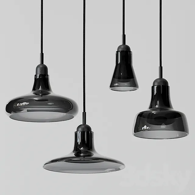 Shadow Large Pendants - Black and White 3D Model