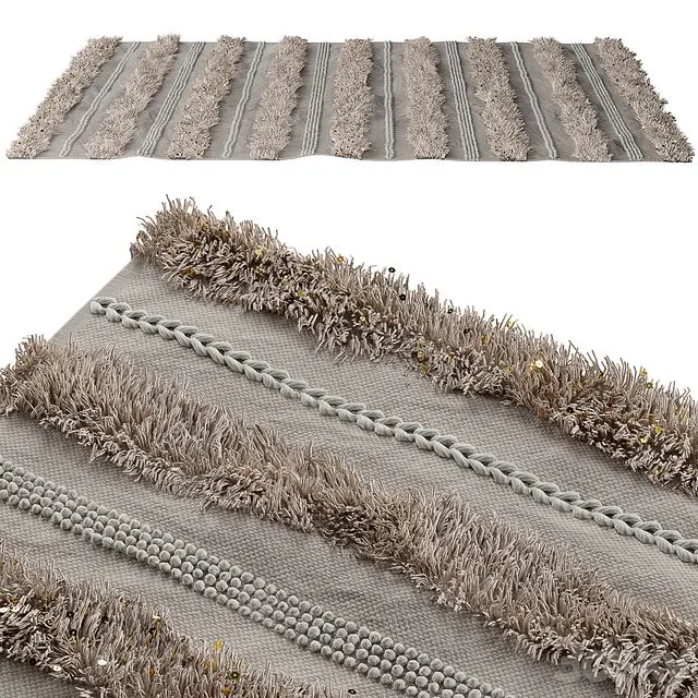 Shag rug with glitter 3D Model