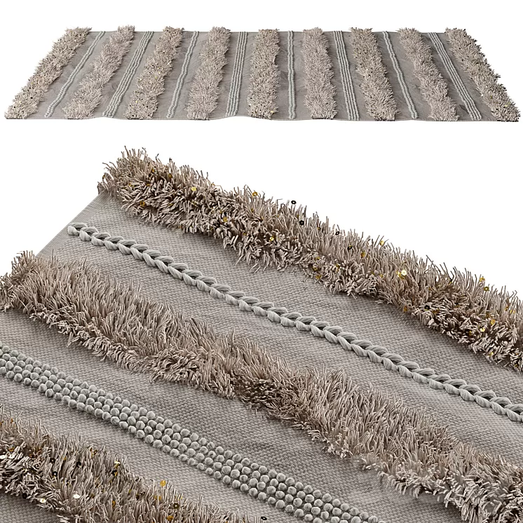 Shag rug with glitter 3D Model