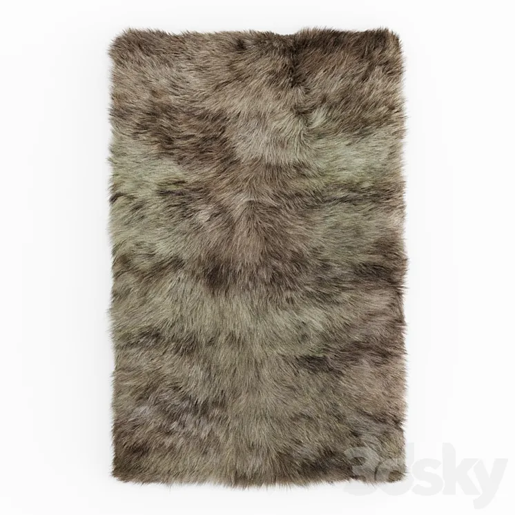 Shaggy Fur Camel Rug 3D Model Free