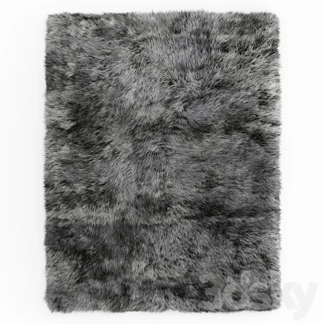 Shaggy Sheepskin Gray Rug 3DModel