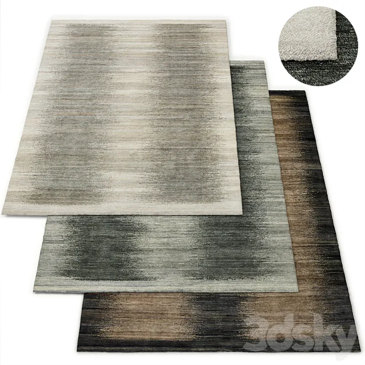 Shahi Hand-Knotted Wool Rug Restoration Hardware 3D Model Free