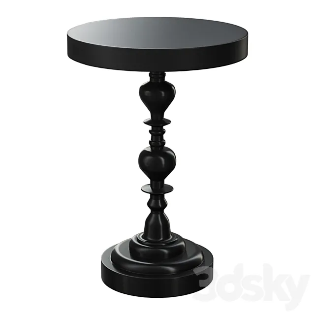 Shaine side table black metal 3DModel