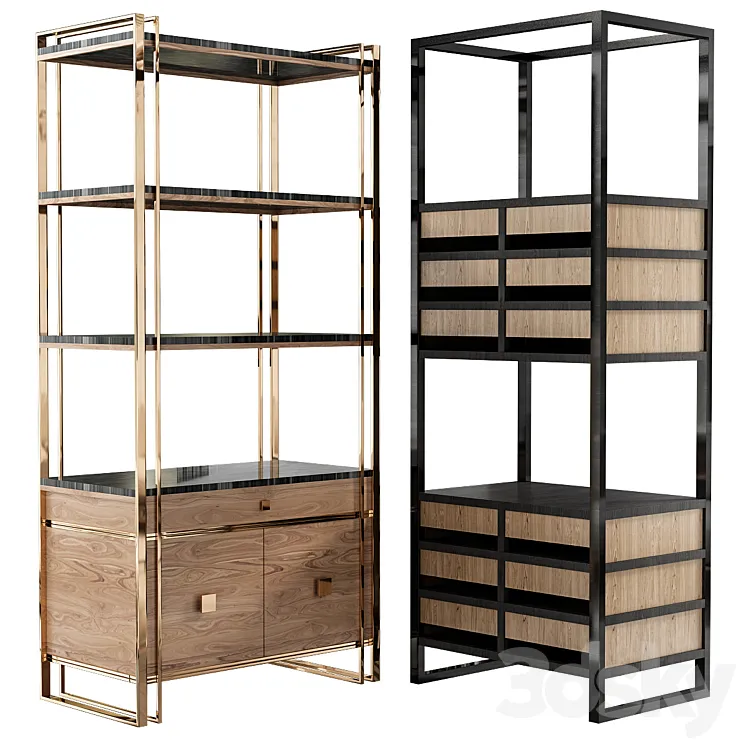 Shakedesign Bookcases №33 3D Model Free