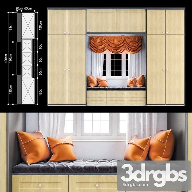 Shaker-beaded style wardrobe