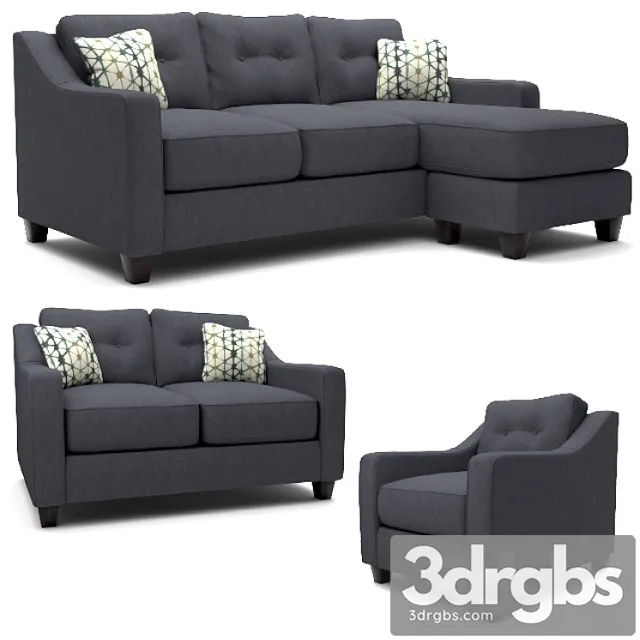 Shayla sofa chaise 2 3D Model Free