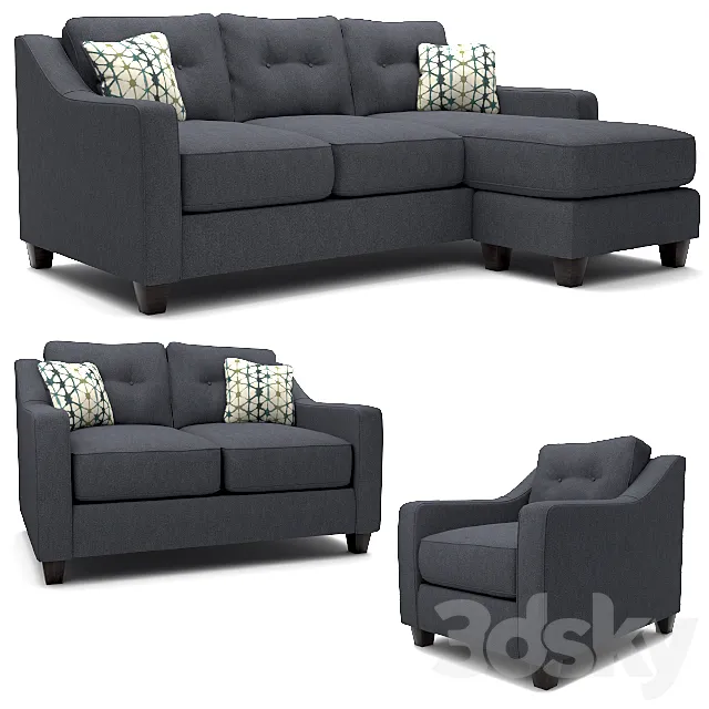 Shayla Sofa Chaise 3D Model