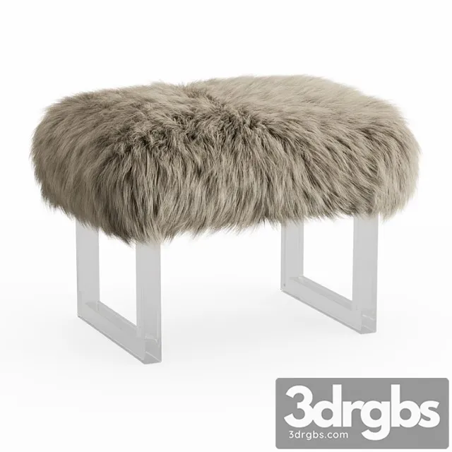 Sheepskin Bench Fur 3D Model Free