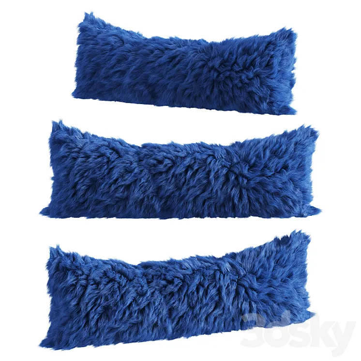 Sheepskin fur pillow 3D Model Free
