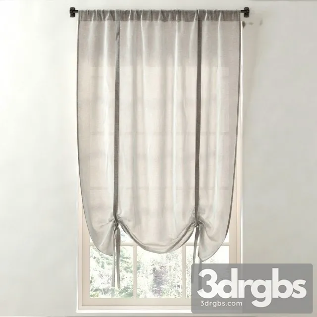 Sheer Linen Cotton Tie Up Shade 3D Model Free