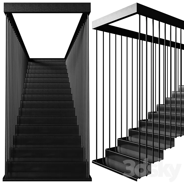 Sheet Metal Staircase 3D Model Free