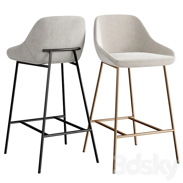 SHELBY COUNTER STOOL BEIGE 3D Model