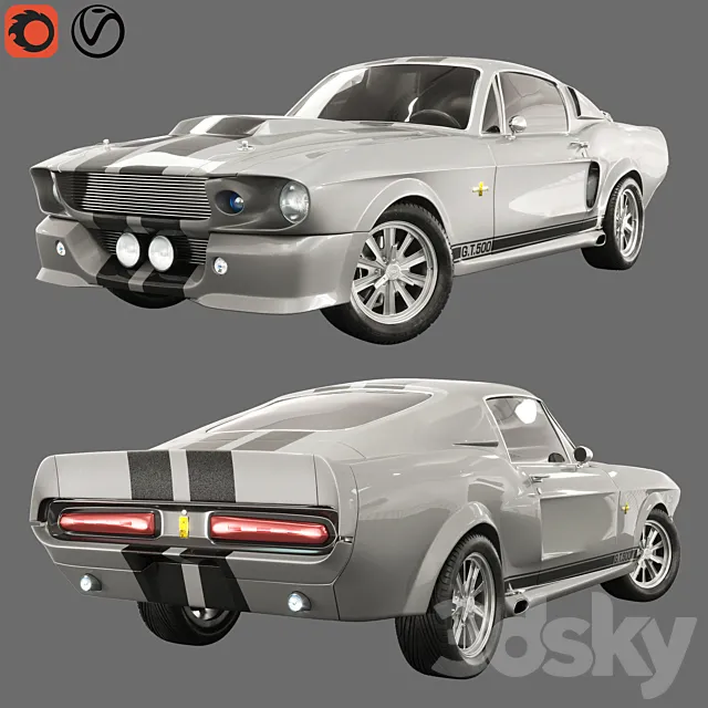 Shelby GT500 Eleanor (1967) 3D Model