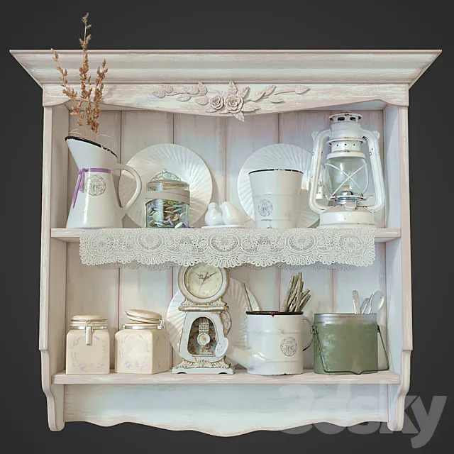 Shelf in the style of Provence 3D Model