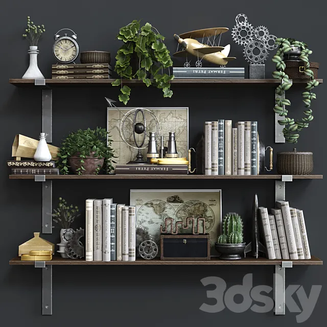 Shelf industrial plank RH 3DModel