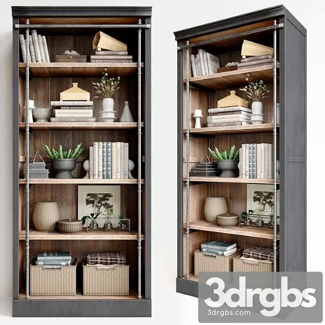 Shelf Pottery Baron Gavin Retzlaimed Wood Buccase 3D Model Free