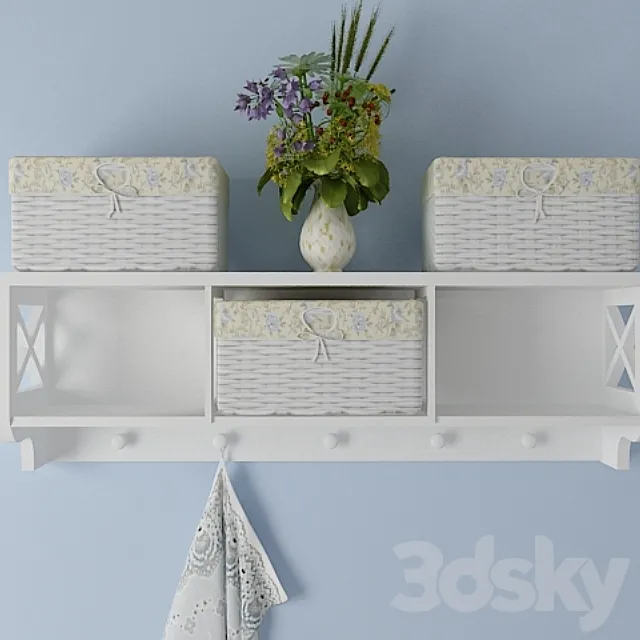 Shelf with korzinkami. 3DModel