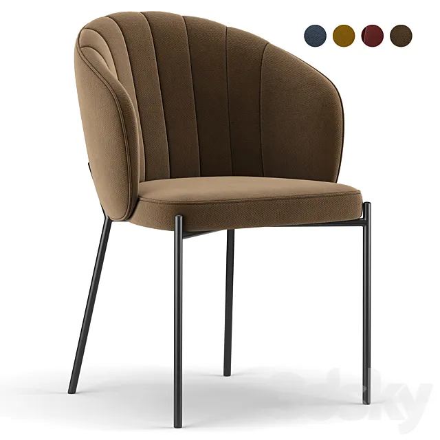 Shell Back Dining Chair 3D Model