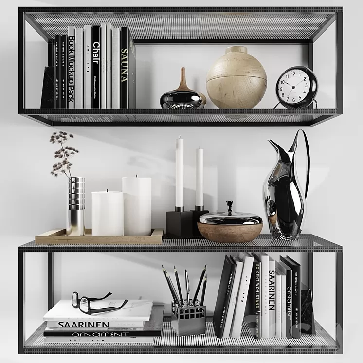 Shelves Kristina Dam with decorative filling 3D Model