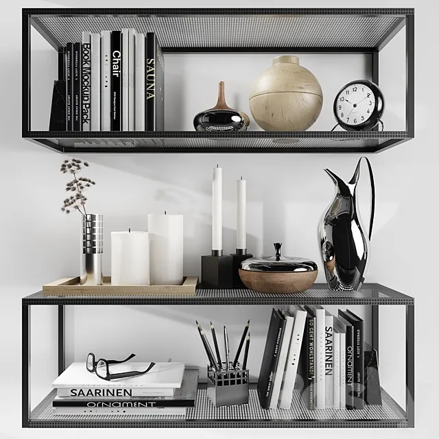 Shelves Kristina Dam with decorative filling 3DModel