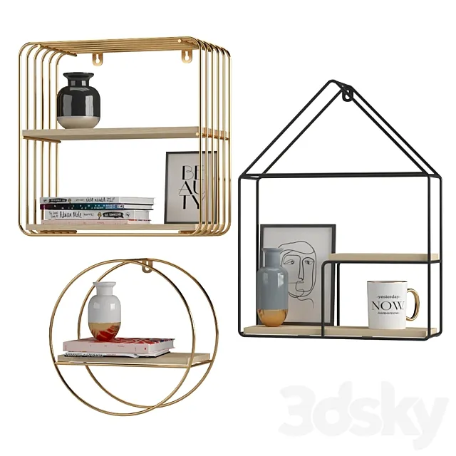Shelves set 1 3D Model
