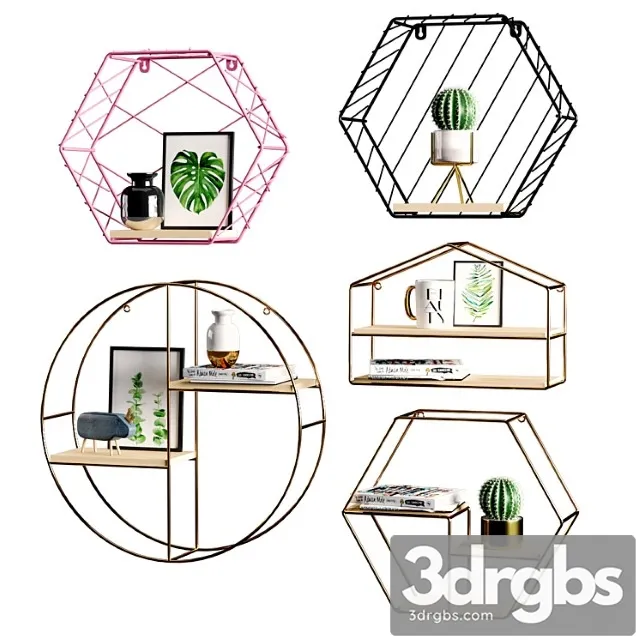 Shelves set 2 3D Model Free