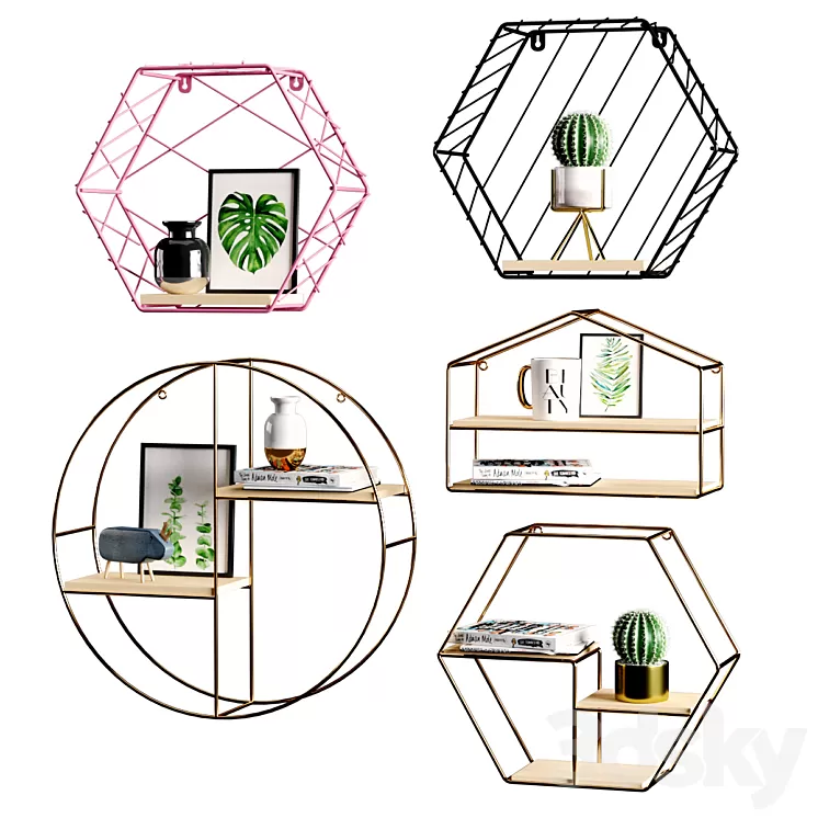 Shelves set 2 3D Model