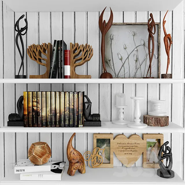 shelves with decor 3DModel