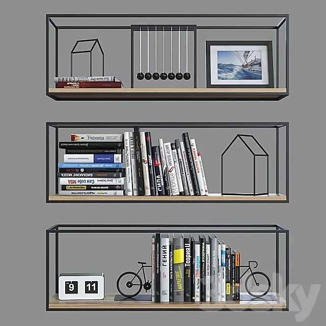 Shelves with decor 9. 3D Model