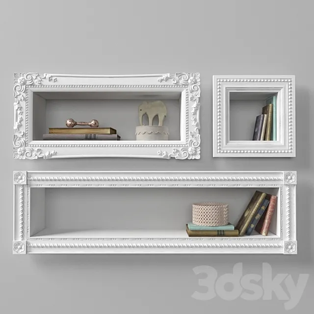 Shelves with decor from RHBaby & Child 3D Model