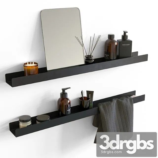 Shelves With Filling For The Bathroom 3D Model Free