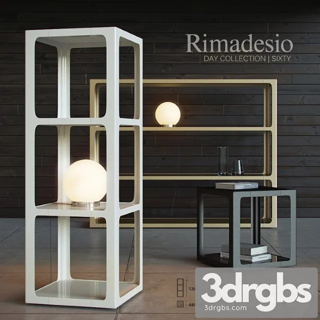 Shelving and table rimadesio sixty 2 3D Model Free
