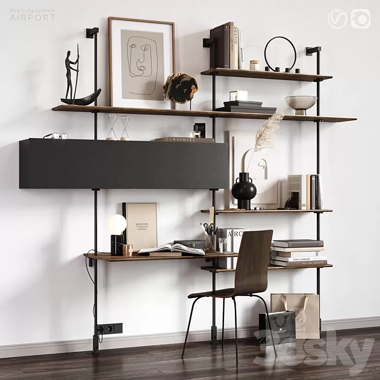 Shelving Cattelan Italia AIRPORT 3D Model Free