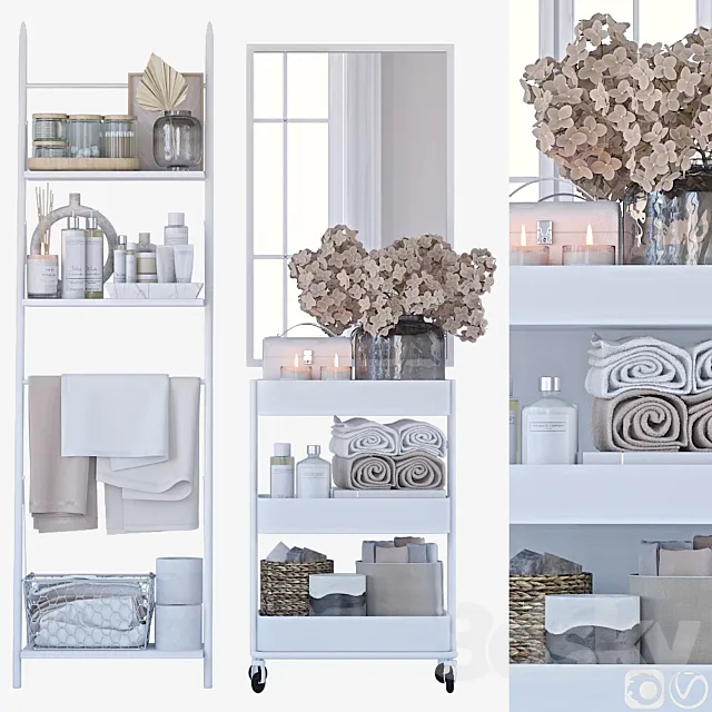 Shelving in the bathroom 12 3D Model