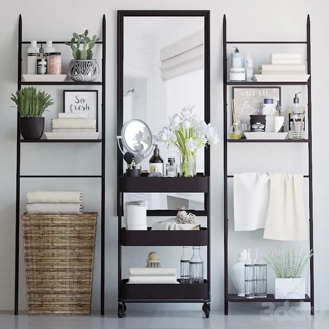 Shelving in the bathroom 5 3D Model